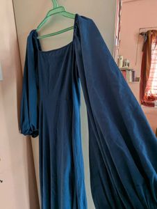 BERRYLUSH WOMEN SOLID BLUE MAXI DRESS 👗