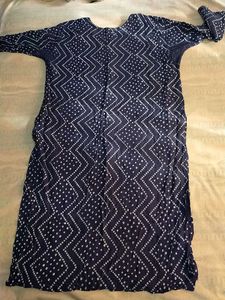 Stylish Navy Bandhani Print Kurta