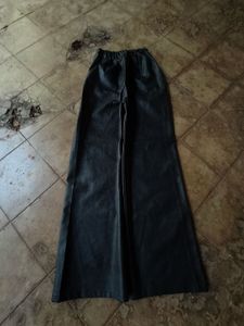 Wideleg leather pants