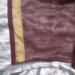 Maroon Dupatta With Golden Borders