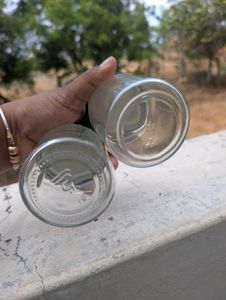 Set of 2 Glass Jars with Lids