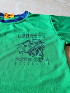 Green Long Sleeve T-Shirt with Lion Logo