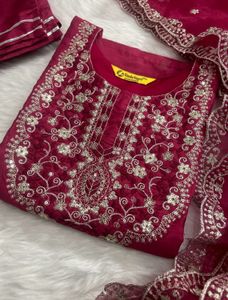 Embroidered Kurta Set with Dupatta