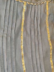 Elegant Grey Kurta with Gold Embellishments
