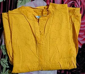 Mustard Cotton Kurta