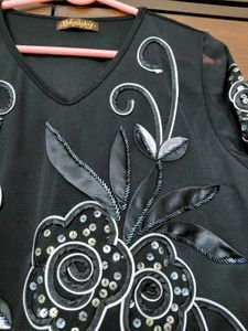 Stylish Black Embellished Tunic