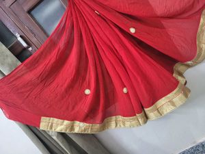 Beautiful Red saree in pure fabric