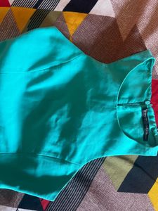 Aqua Blue Sleeveless Sheath Dress