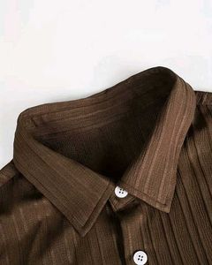 Men's Premium Coffee Brown Pleated Co-ord Set | Te