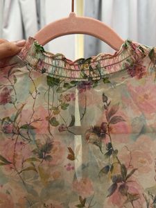 Sheer Floral Peplum Top