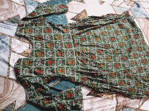 Green Ethnic Print Kurta