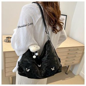 Chic Butterfly Accent Hobo Bag