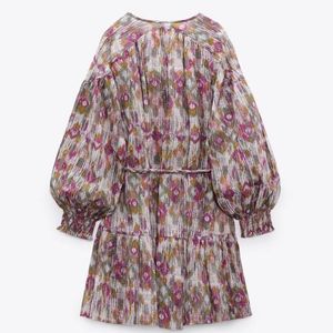 Zara Limited Edition Printed Bohemian Mini Dress