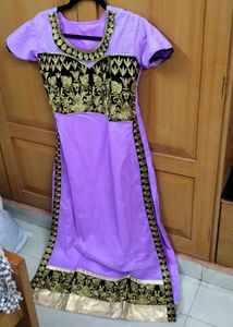 Purple Kurta with pant & dupatta