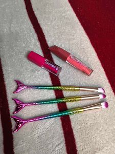 Mermaid Makeup Brush Set & Lip Gloss