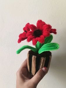 Handmade Pipe Cleaner Potted Flowers