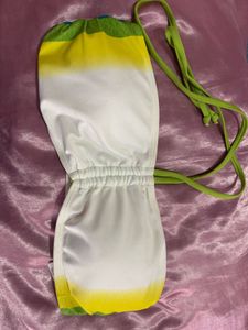 Colorful Bikini Top with Tie Straps