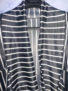 Striped Waterfall Cardigan