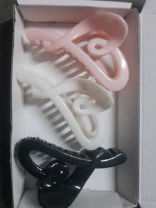 BIG Heart Shaped Hair Claw Clips (Set of 3)