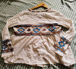 Boho Embroidered Tunic Top/shrug