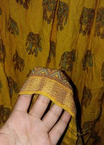 Yellow Elephant Print Ethnic Skirt