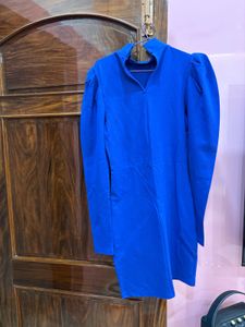 Electric Blue Puff Sleeve Dress