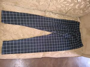 Black &amp; White Grid Print Pants