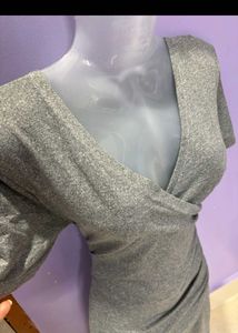 Chic Grey Wrap Dress
