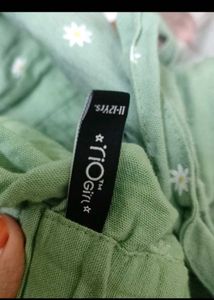 Cute Green Daisy Tiered Dress