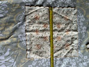 Embroidered Rose Beige Cushion Covers (Set of 5)