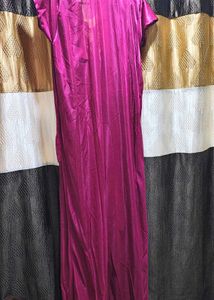 Premium 6-Piece Wine Satin Nightwear Set - Super S