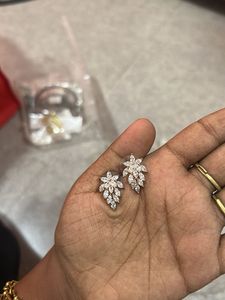 Sparkling Crystal Leaf Stud Earrings