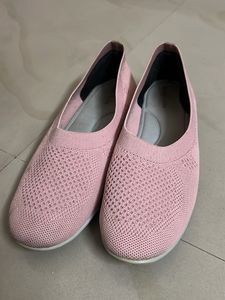 Pink Knit Ballet Flats