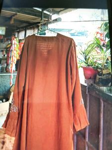 Elegant Orange Abaya Style Gown