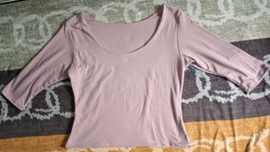 🇰🇷Basic Lavender 3/4 Sleeve Top