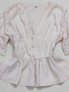 Nude Pink Satin Coquette Top 🌸