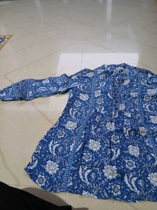Blue Floral Print Kurta
