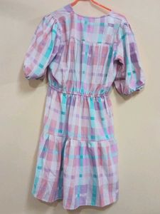 check flare dress