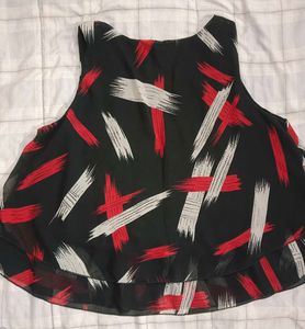 Stylish Abstract Print Sleeveless Top