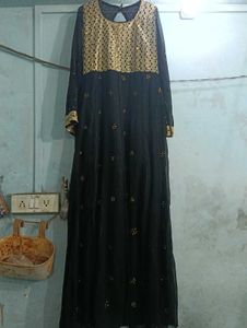 Elegant Black & Gold Embellished Kurta