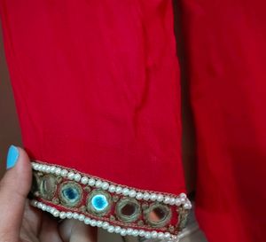 Dark Red Embroidered Kurti