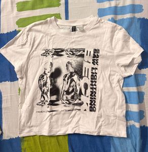 White Graphic Print T-Shirt