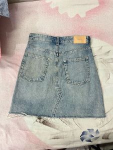 Distressed Denim Mini Skirt