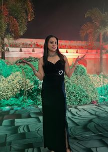 Elegant Navy Blue  Velvet Maxi Dress