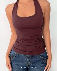Maroon Halter Top