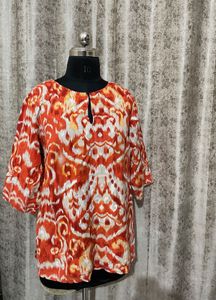 Vibrant Ikat Print Kurta Top