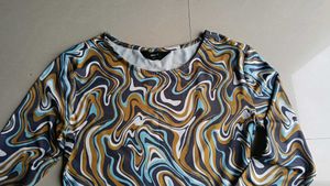 💙 MAX Abstract Print Full Sleeve Crop Top 💙