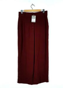 Maroon Straight Fit Trouser For Women's