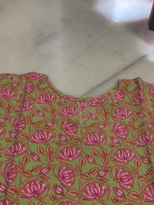 Green Floral Print Kurti