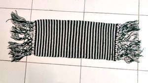 Striped woolen table runner with Tassels